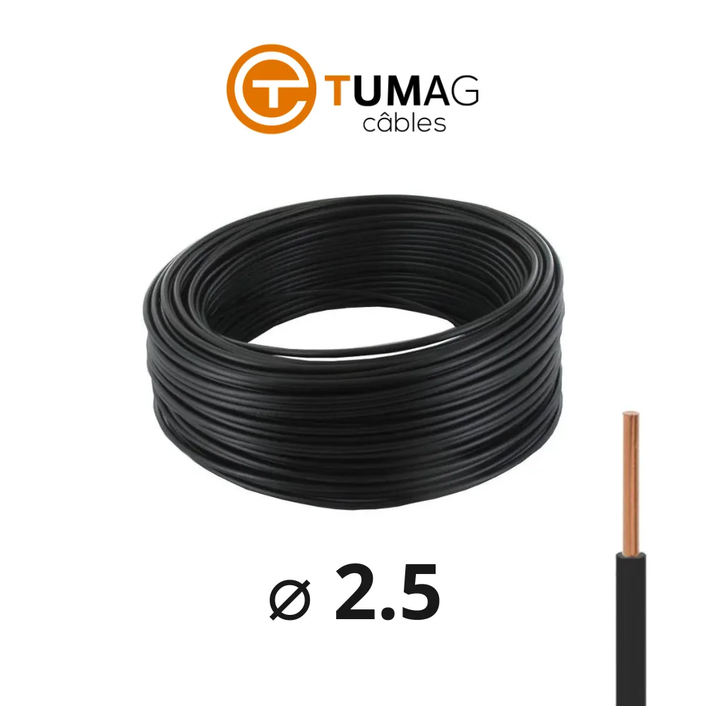 Cable U500V 2.5 Rigide Tumag 100 Mètres/Rouleau