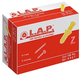 Boîte Cheville en plastique Ø7 LAP