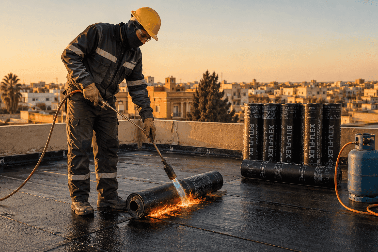 Étanchéité drainage matériaux construction Maroc — membrane bitumineuse toiture terrasse Rifaa
