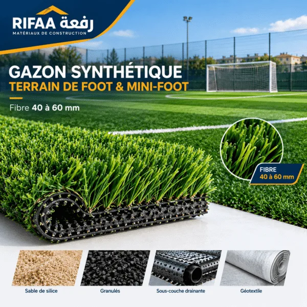 Gazon Synthétique Terrain de Foot